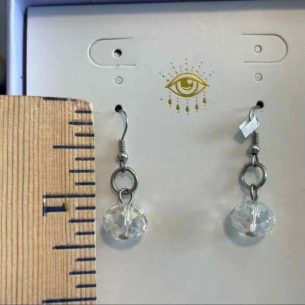 Eye Candy LA Crystal Drop‎ Earrings | Silver Tone Dangle | Minimal Chic